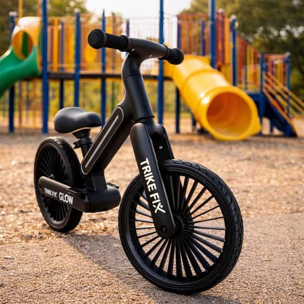 Balanscykel med LED för barn - Springcykel Black