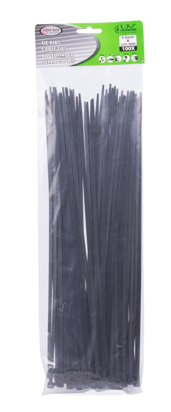 Kabelband 4.8 x 380 mm 100 st svart