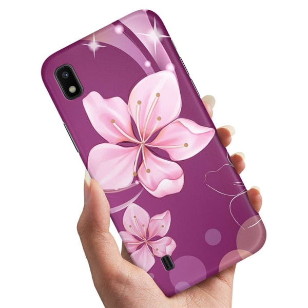 Samsung Galaxy A10 - Cover/Mobilcover Hvid Blomst