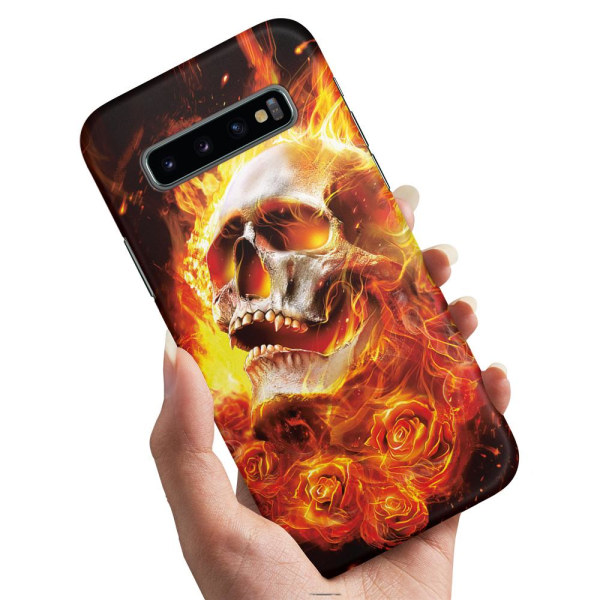 Samsung Galaxy S10 Plus - Cover/Mobilcover Burning Skull