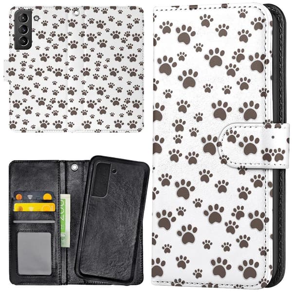 Samsung Galaxy S22 Plus - Plånboksfodral/Skal Paw Pattern multifärg