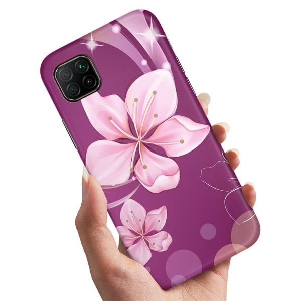 Huawei P40 Lite - Cover/Mobilcover Hvid Blomst