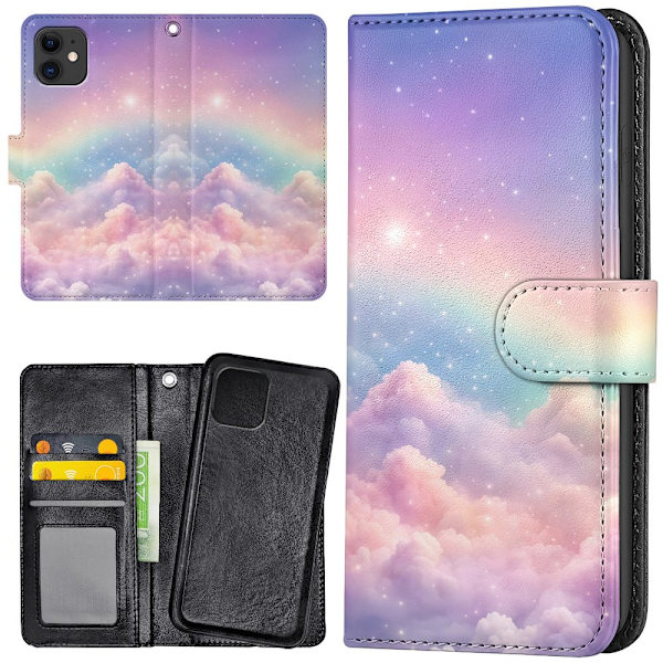 iPhone 12/12 Pro - Lommebok Deksel Rainbow Clouds