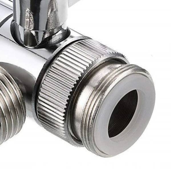 Omstillingventil til Hane / T-stykke med Ventil - 3-vejs Silver