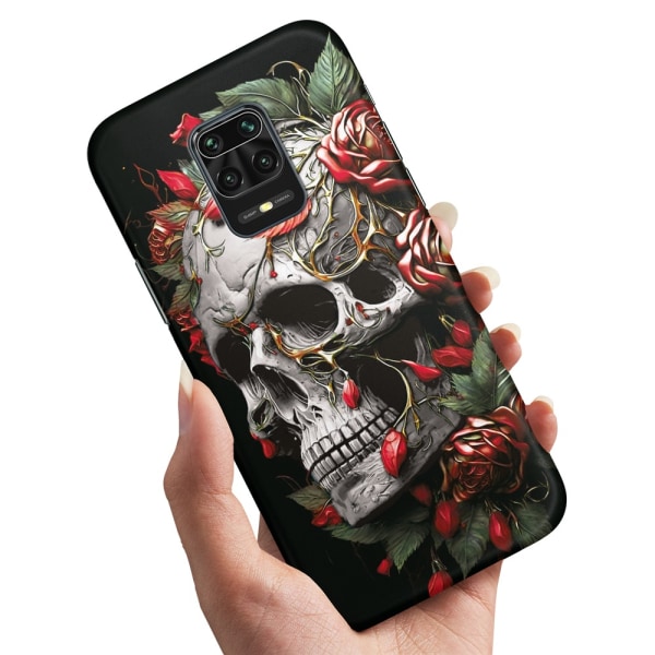 Xiaomi Redmi Note 9 Pro - Deksel/Mobildeksel Skull Roses