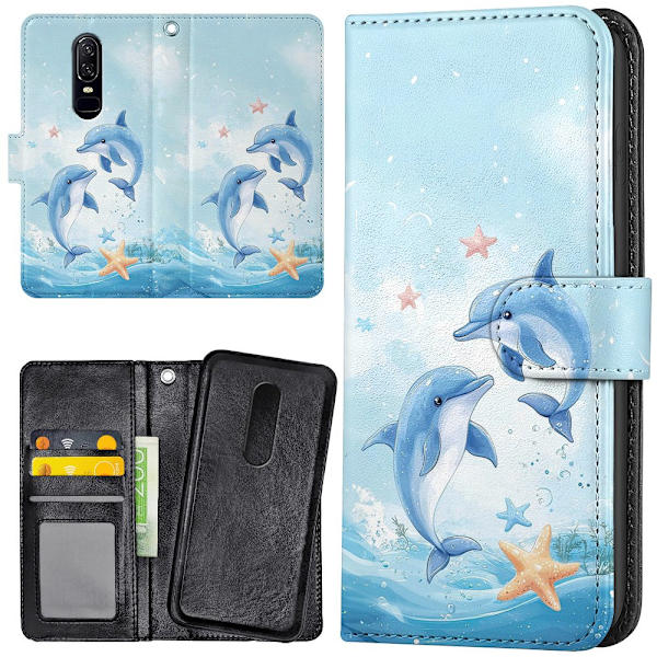 OnePlus 7 - Plånboksfodral/Skal Dolphins