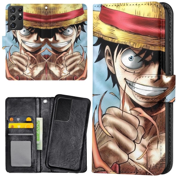 Samsung Galaxy S21 Ultra - Plånboksfodral/Skal Anime One Piece