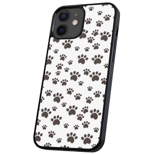 iPhone 12 Mini - Skal/Mobilskal Paw Pattern