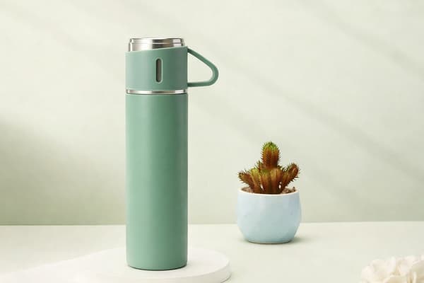Termos 400 ml rostfri med koppar Grön
