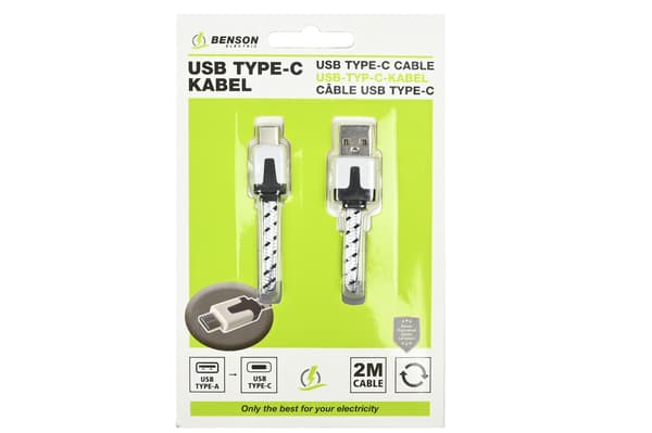 USB-C kabel 2 m nylon