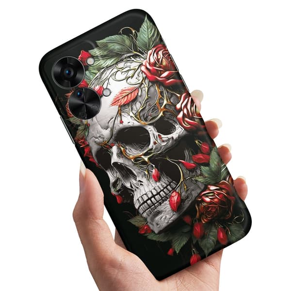 Deksel / Mobildeksel til OnePlus Nord 2T - Skull Roses