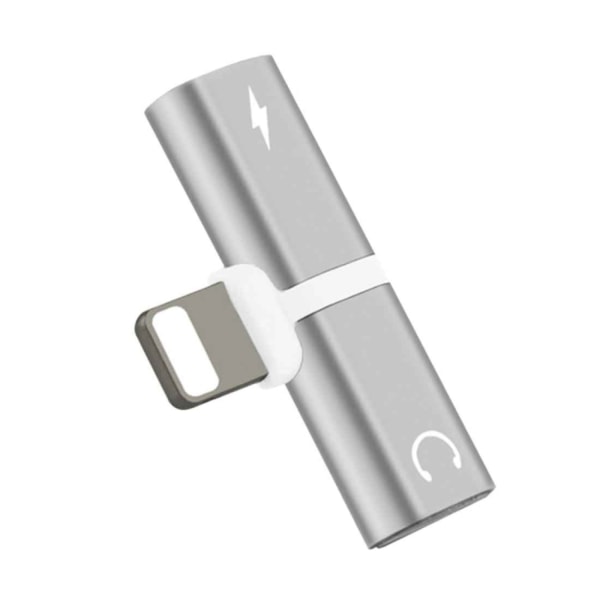 2-Pack - iPhone Splitter & Hovedtelefonadapter - Oplad og lyt Silver
