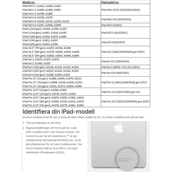 Skärmskydd iPad Air/Pro/Mini 1/2/3/4/5/6/7/8/11 - Välj modell Transparent iPad Mini 3/2/1 (2014/2013/2012)