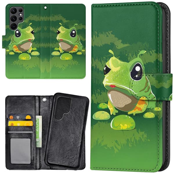 Samsung Galaxy S22 Ultra - Plånboksfodral/Skal Groda multifärg