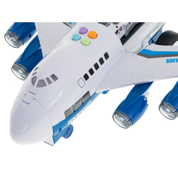 Transportflygplan + 6 bilar polis sida/front