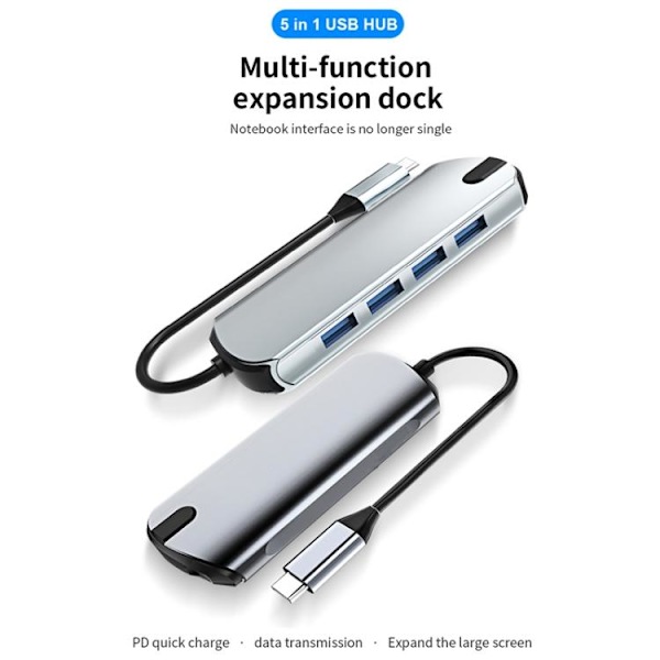 USB-C / Thunderbolt 3 till USB 3.0-Hubb 5-Portar - Macbook