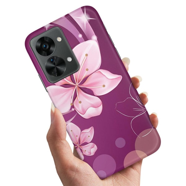 OnePlus Nord 2T - Skal/Mobilskal Vit Blomma