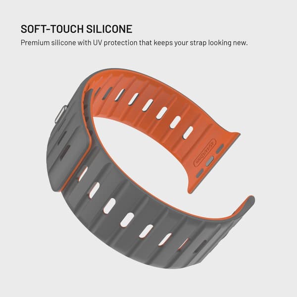FIXED Mag Silikonrem för Apple Watch 42/44/45/46/49mm ljusgrå