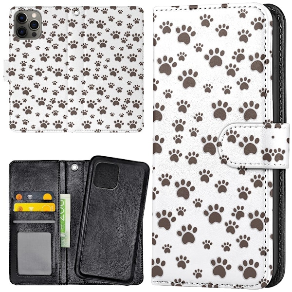 iPhone 16 Pro - Plånboksfodral/Skal Paw Pattern