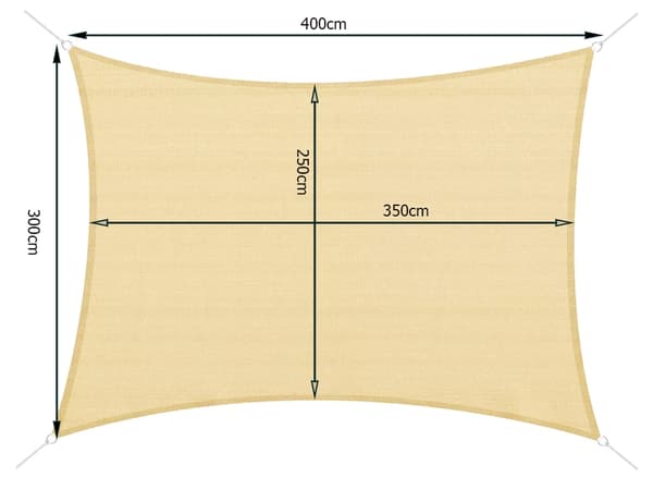 Solseil med UV-Beskyttelse til Uteplass – 4x3 m Beige