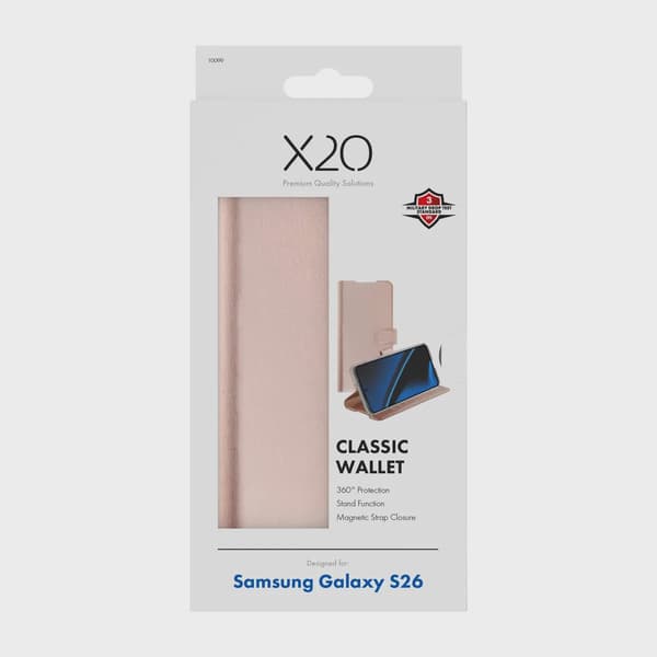 X2O Classic Wallet Plånboksfodral Samsung Galaxy S26 Rose Gold