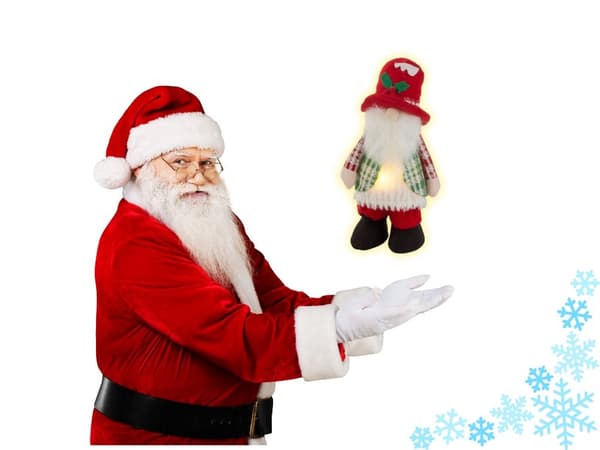 LED-tomte 30 cm - Belyst juldekoration