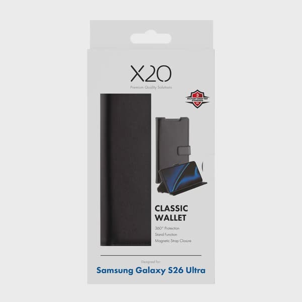 X2O Classic Wallet Plånboksfodral Samsung Galaxy S26 Ultra Svart
