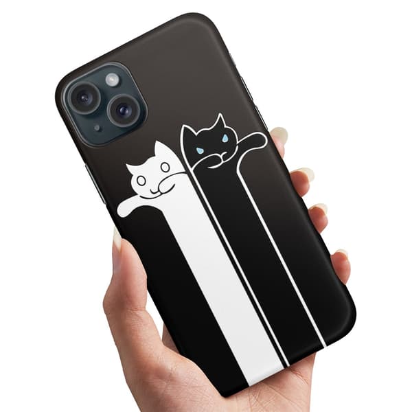 Cover / Mobilcover til iPhone 15 - Langstrakte Katte