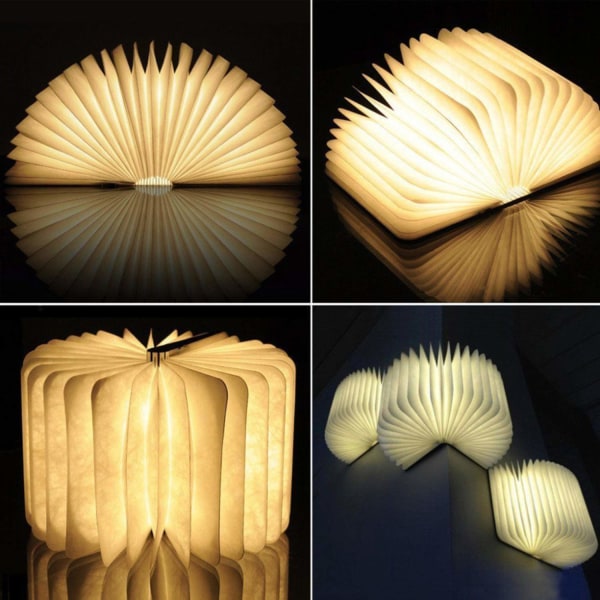 Bog LED-lampe / Book Lamp - (Træ) Multicolor