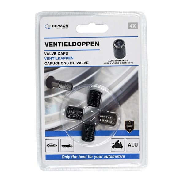 Ventilhattar 4 st aluminium svart