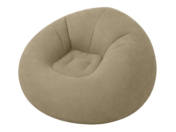 Uppblåsbar sittpuff velour Brown
