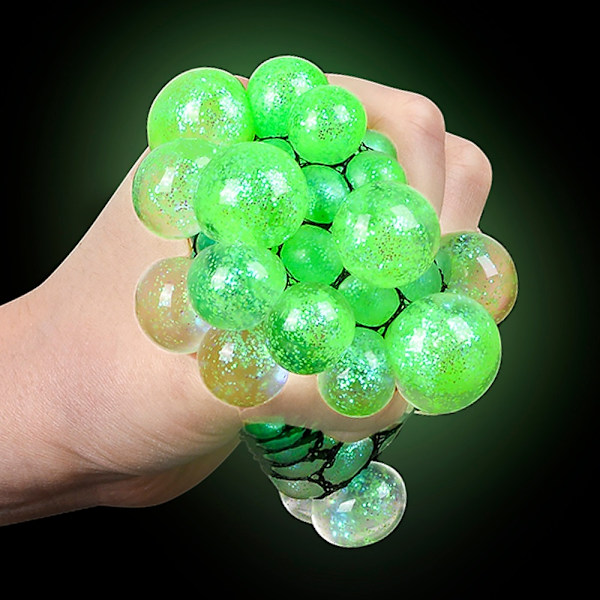 Stressball Lysende / Klemmeball i Nett – Glitter Multicolor