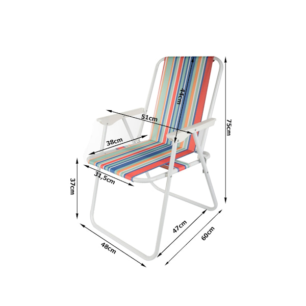 Strandstol / Solstol - Stol till Strand - Hopfällbar Multicolor