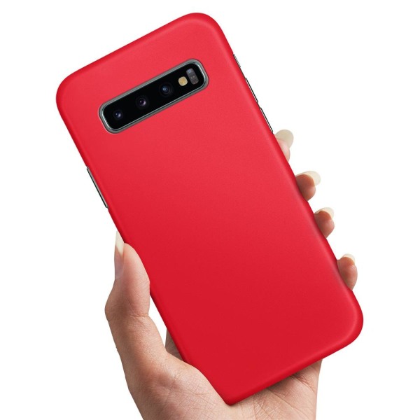 Samsung Galaxy S10 Plus - Skal/Mobilskal Röd Röd