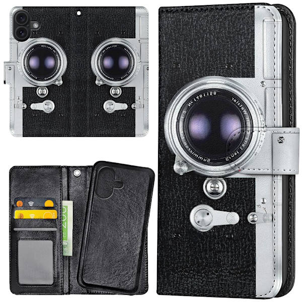iPhone 16 - Lompakkokotelo/Kuoret Retro Kamera