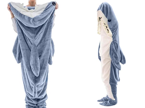 Hajfilt pyjamas nattkläder kostym varm vinterhuvtröja tjock m M