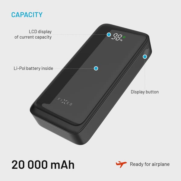FIXED Zen2 20 USB-C PD 20W Power Bank 20.000 mAh Svart