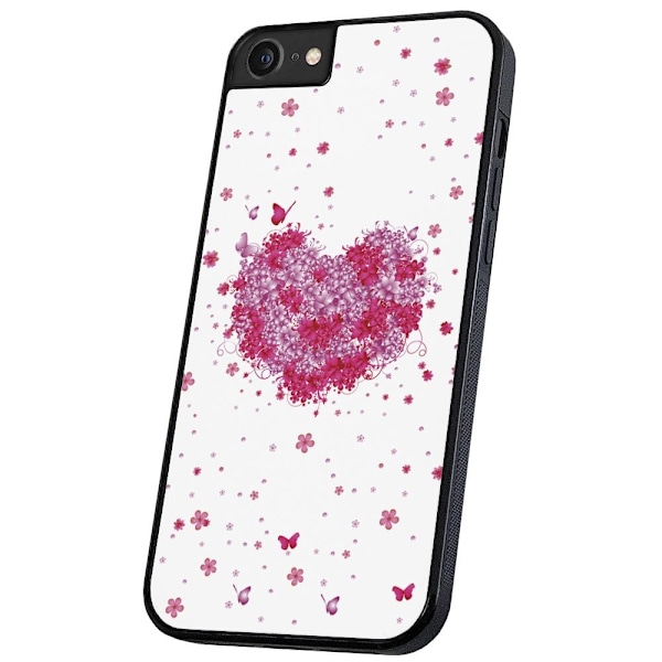 iPhone 16e/17e - Deksel/Mobildeksel Blomsterhjerte