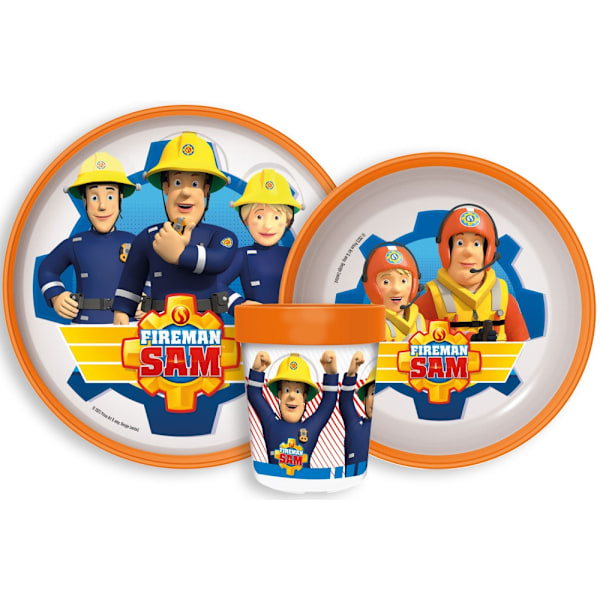 Antisklid middagset med Fireman Sam, set i mikroplast