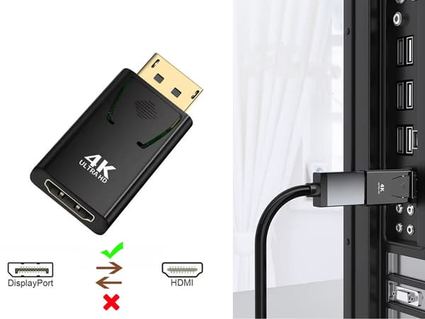 Adapter DisplayPort till HDMI 4K Ultra HD