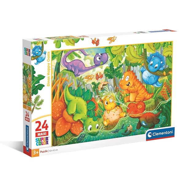 Dinosaurier Lycklig Oas 24-delars Maxi Pussel