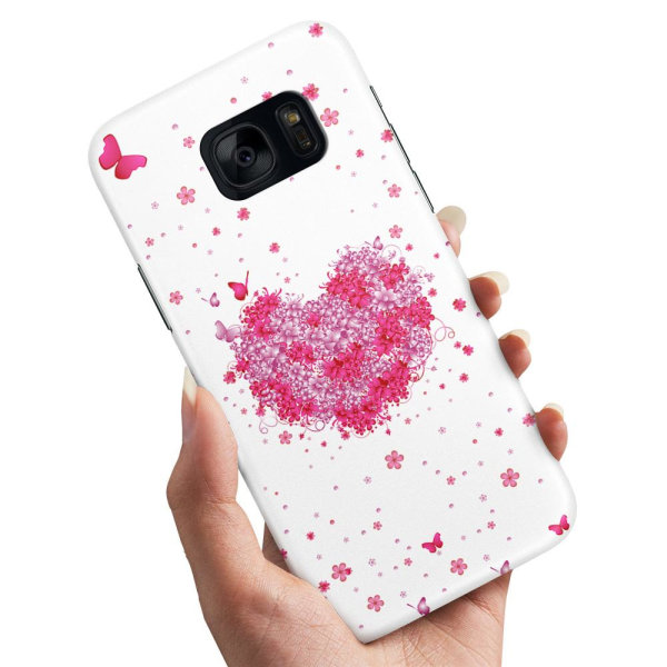 Samsung Galaxy S7 - Cover/Mobilcover Blomsterhjerte