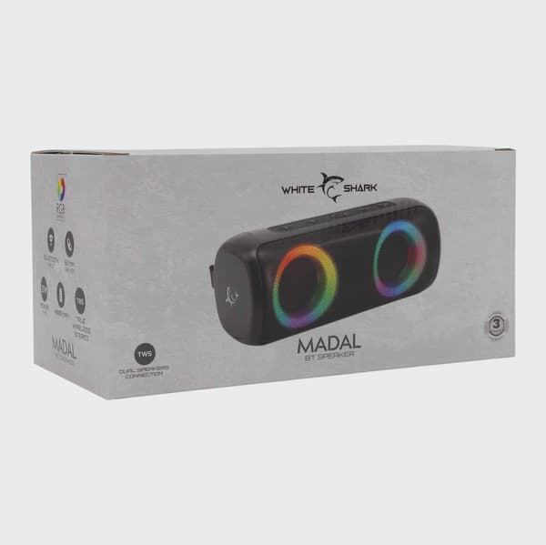White Shark MADAL Bluetooth Högtalare 4.000mAh Svart