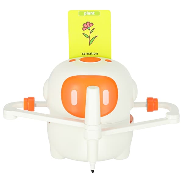Pedagogisk ritrobot som lär sig skriva orange