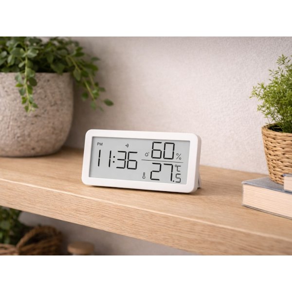 Digital termometer hygrometer med klocka