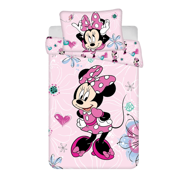 Barnens duvetcover med Disney Minnie Flowers 100×135 cm, 40×60 cm