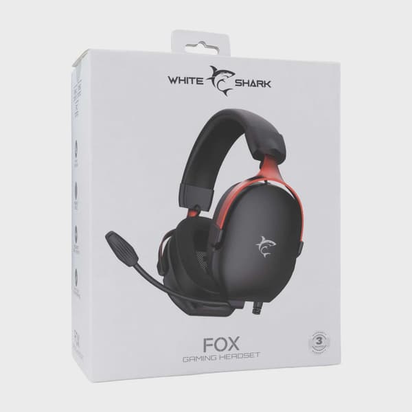 White Shark FOX Over-Ear Gaming Headset Svart/Röd