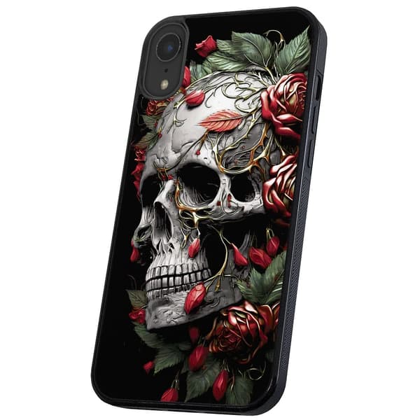 iPhone XR - Deksel/Mobildeksel Skull Roses