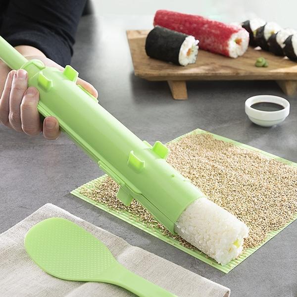 5-delt sushisett / rulle - Alt for å tilberede sushi Green