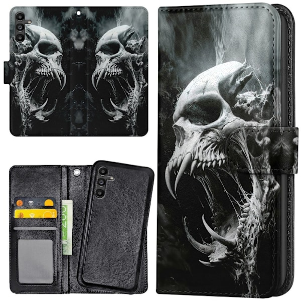 Samsung Galaxy S24 FE - Plånboksfodral/Skal Skull